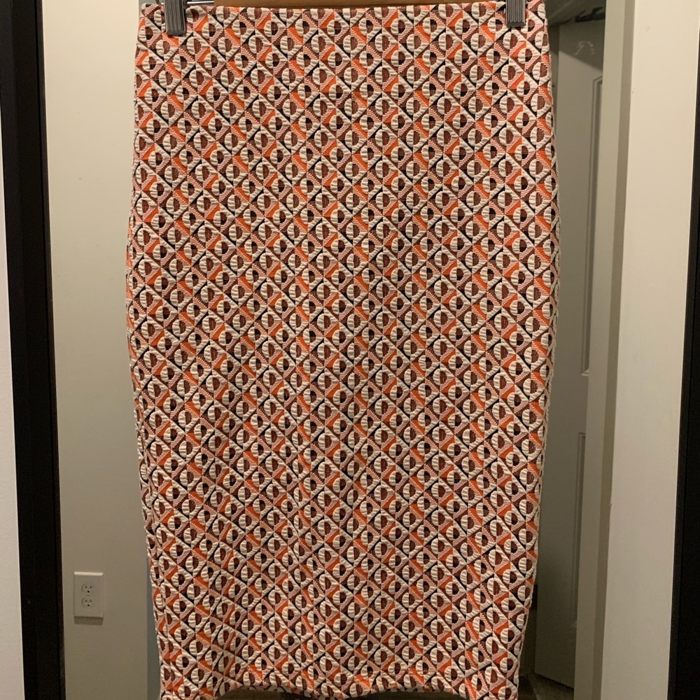 Zara skirt. Orange, cream & black details